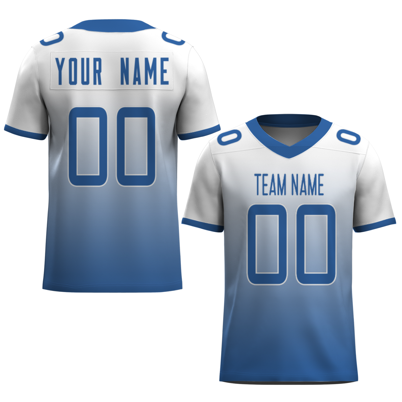 Custom White Blue Grey-White Authentic Fashion Football Jersey