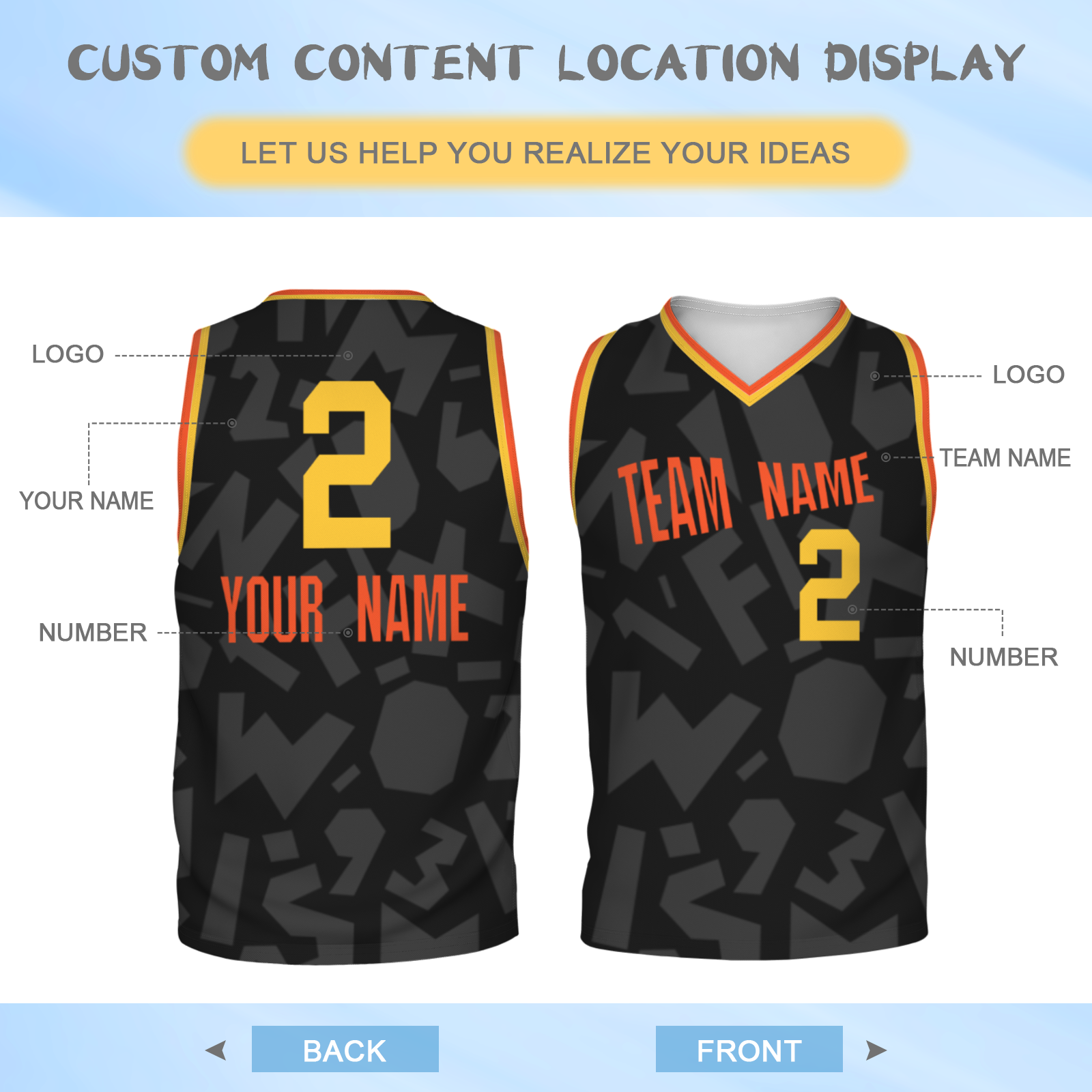 Custom White Dark Blue-Orange Authentic V-Neck Basketball Jersey