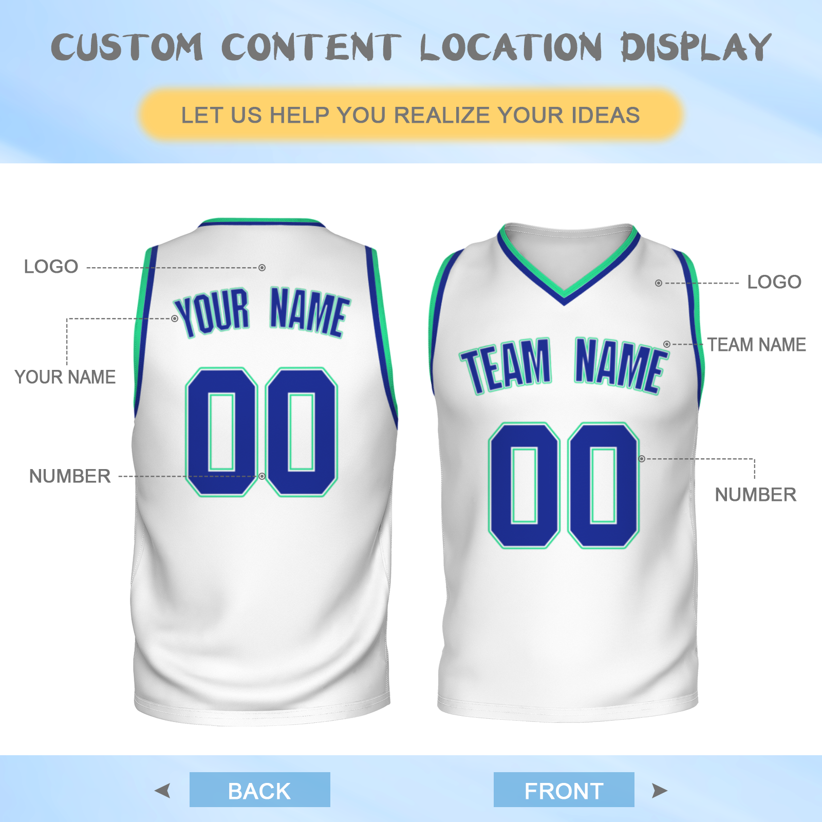 Custom White Dark Blue-Orange Authentic V-Neck Basketball Jersey