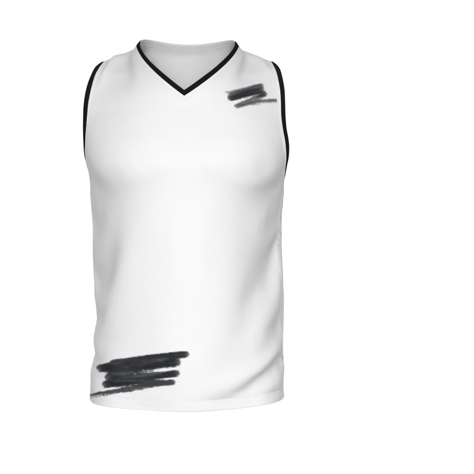 Custom White Chinese Painting Animal V-Neck Basketball Jersey