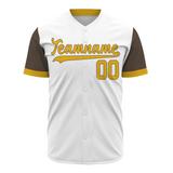 Custom White Yellow-Black Authentic Baseball Jersey