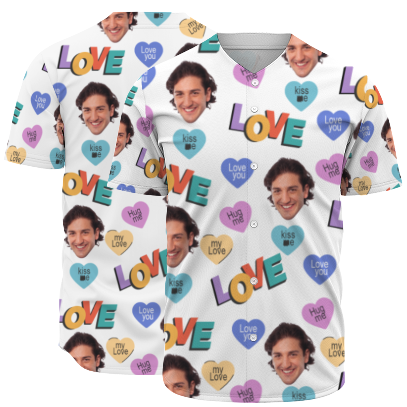 Custom Photo Shirts Personalized Couples Vintage Button Pajamas Valentine's Day Funny Gifts for Men Women