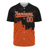 Custom Black Orange-White Authentic City's Reflection Baseball Jersey