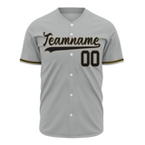 Custom Gray Black-Old Gold Authentic Baseball Jersey