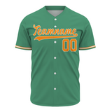 Custom Deep Mint Green Orange-White Authentic Baseball Jersey