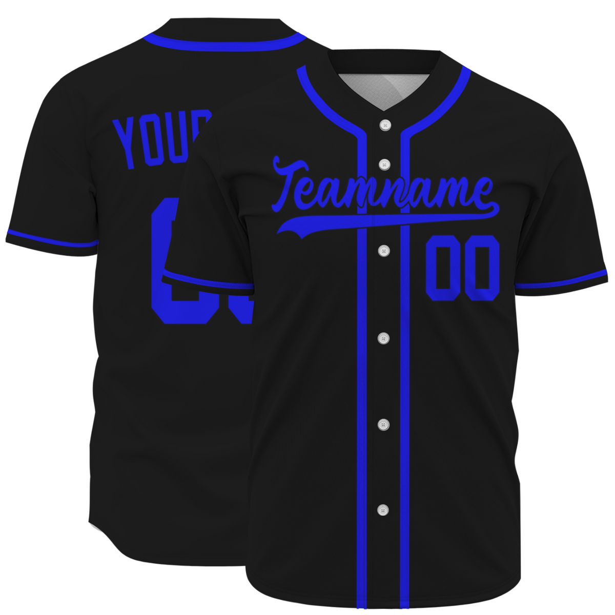 Custom Black Navy Blue-Black Authentic Baseball Jersey