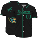 Custom Black Kelly Green-Black Authentic Mexican Flag Fashion Baseball Jersey