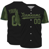 Custom Black Green Two Tone Authentic Baseball Jersey