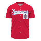 Custom Red White-Blue 3D Authentic Baseball Jersey