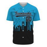 Custom Dark Blue Black-White Authentic City's Reflection Baseball Jersey