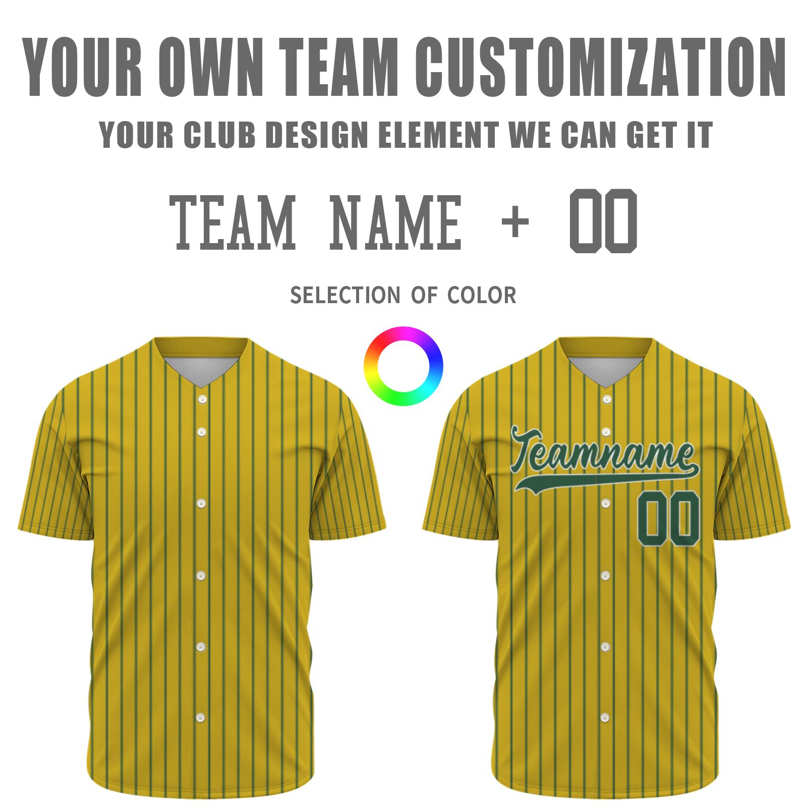 Custom Yellowish Brown Dark Green Pinstripe Green-White Authentic Baseball Jersey