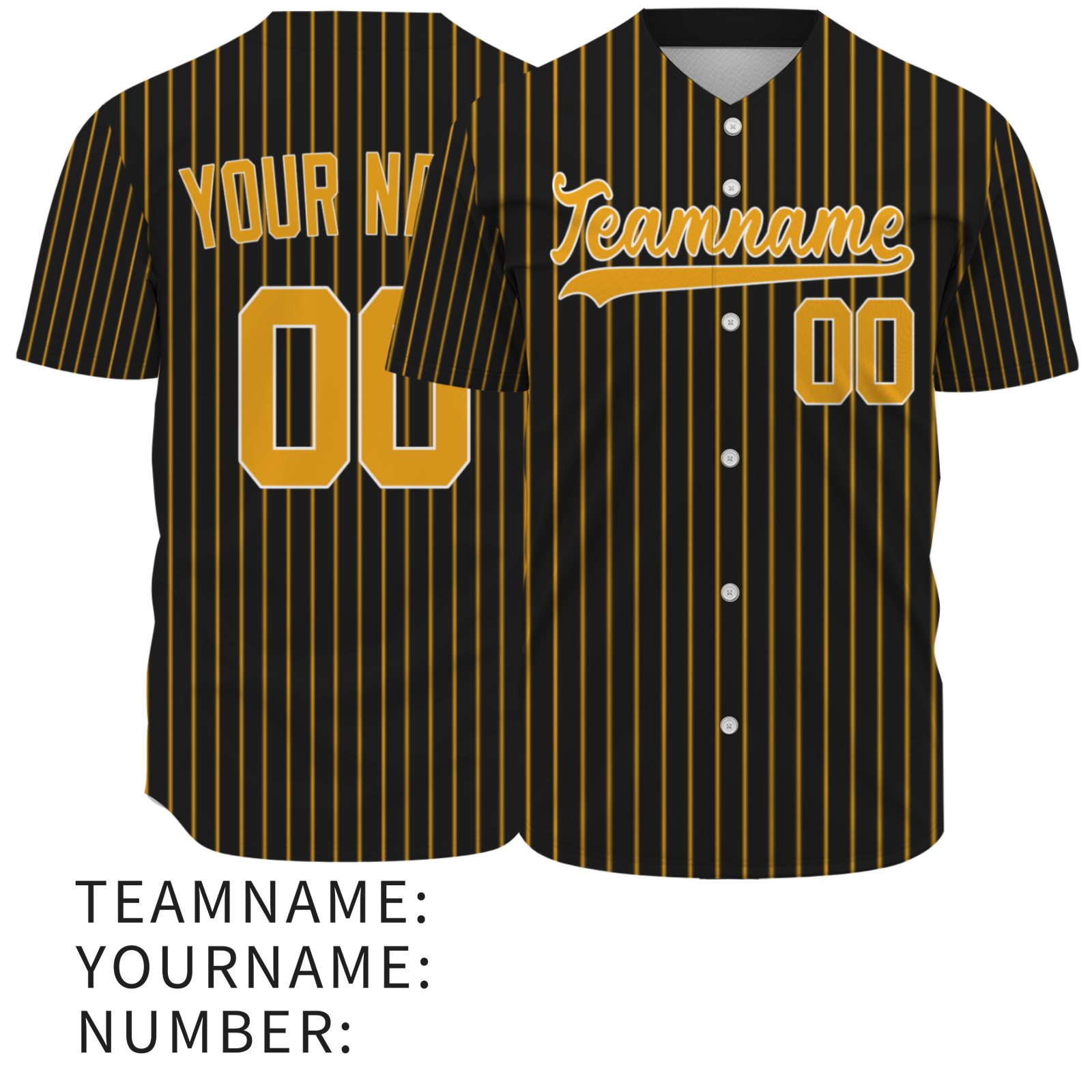 Custom Black Orange Pinstripe Orange-White Authentic Baseball Jersey