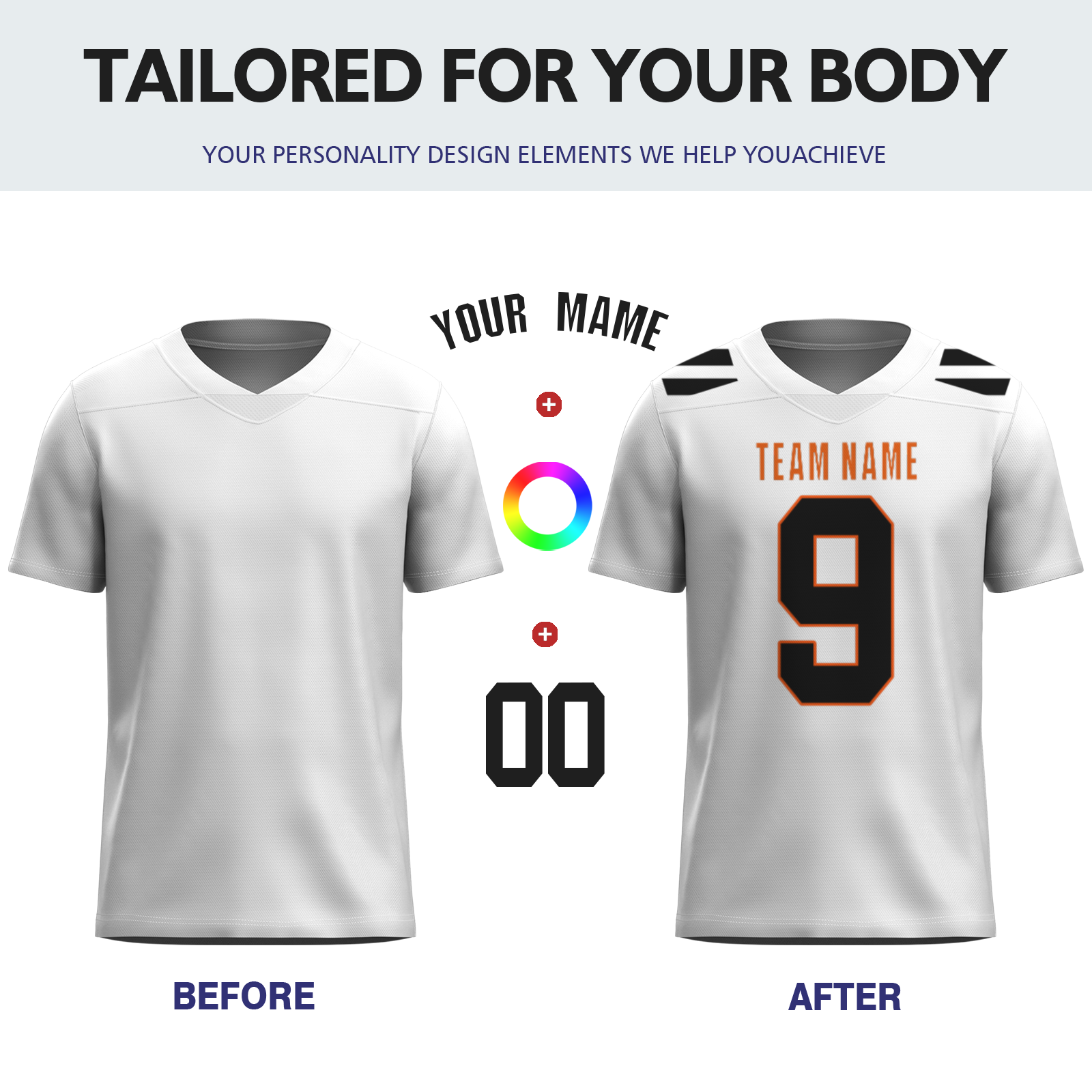 Custom Red White-Orange Authentic Football Jersey