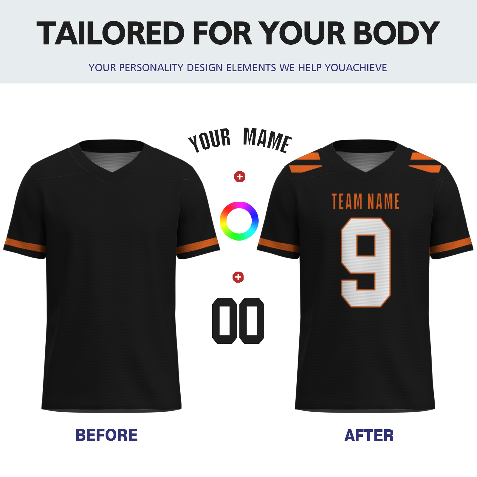 Custom Red White-Orange Authentic Football Jersey