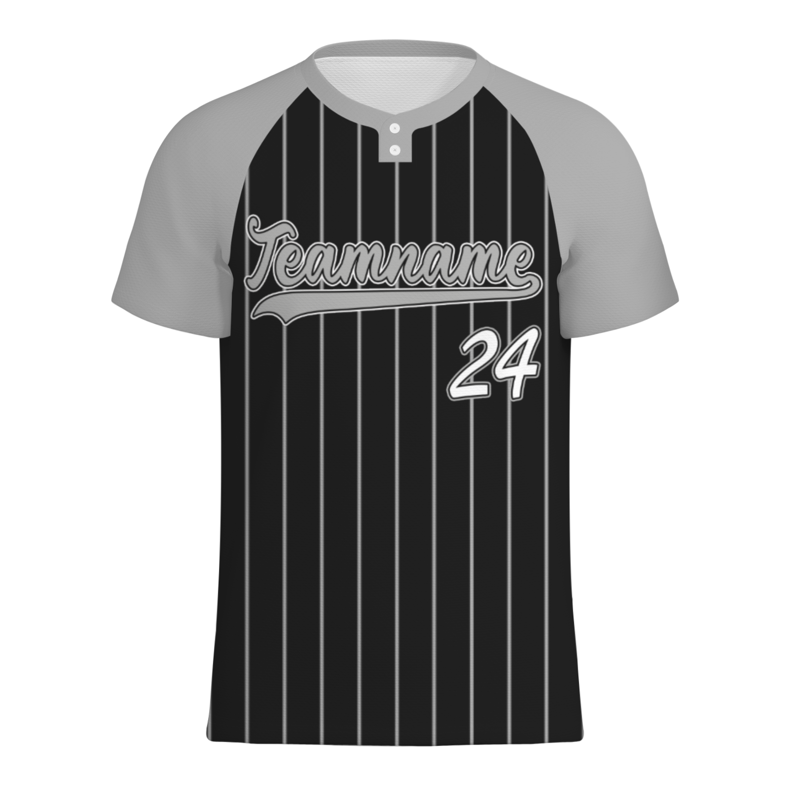 Custom Black Gray Pinstripe Gray-Black Authentic Baseball Jersey