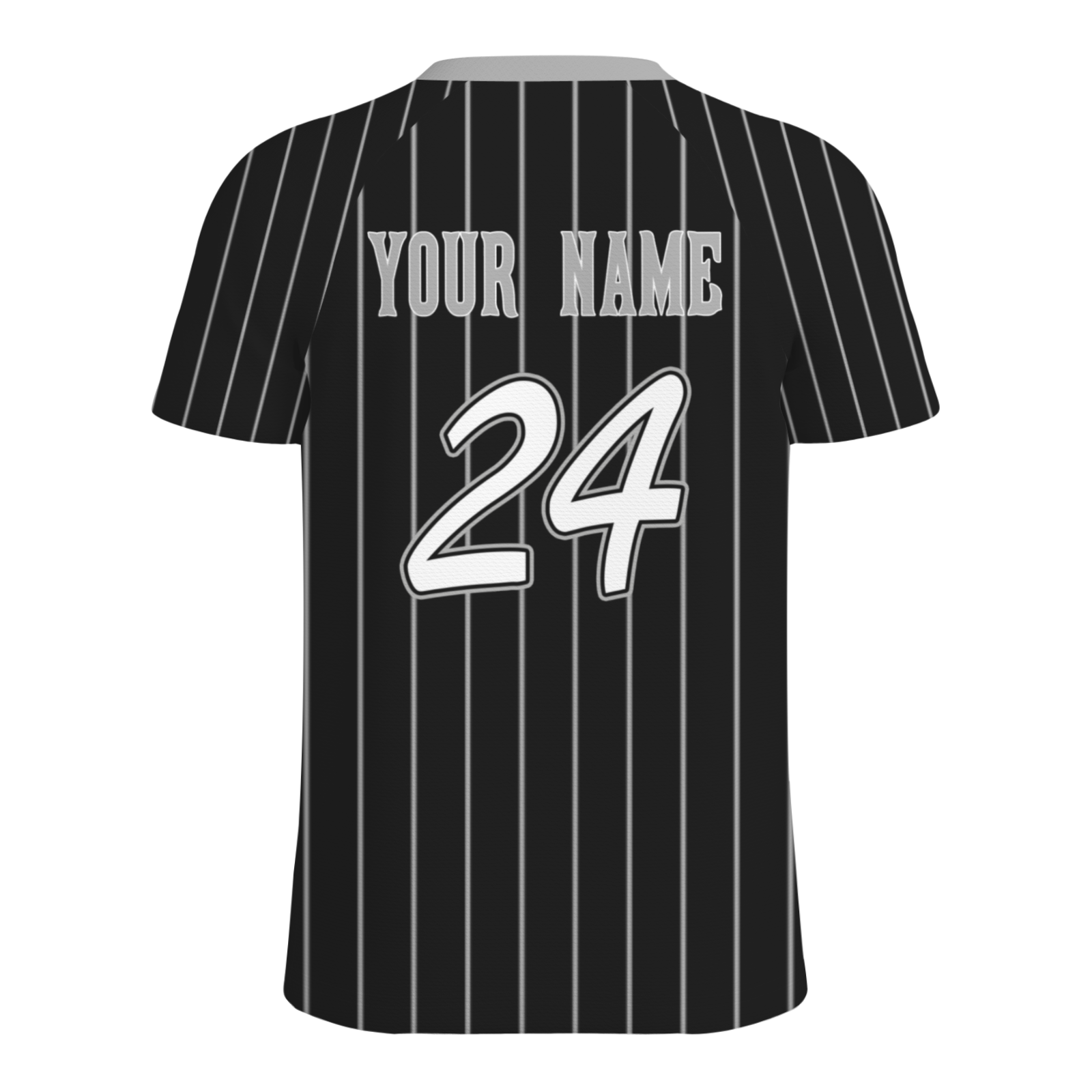 Custom Black Gray Pinstripe Gray-Black Authentic Baseball Jersey