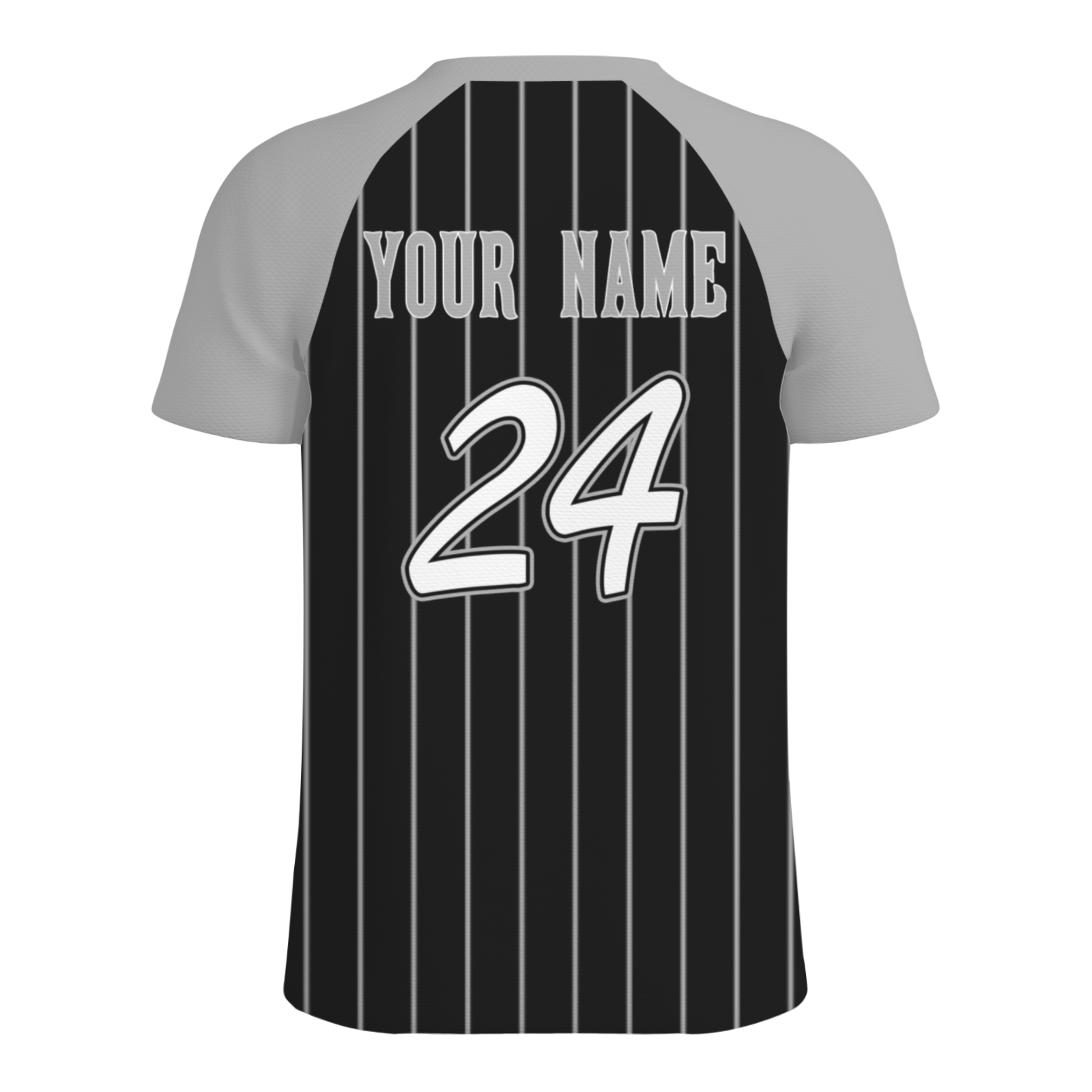 Custom Black Gray Pinstripe Gray-Black Authentic Baseball Jersey