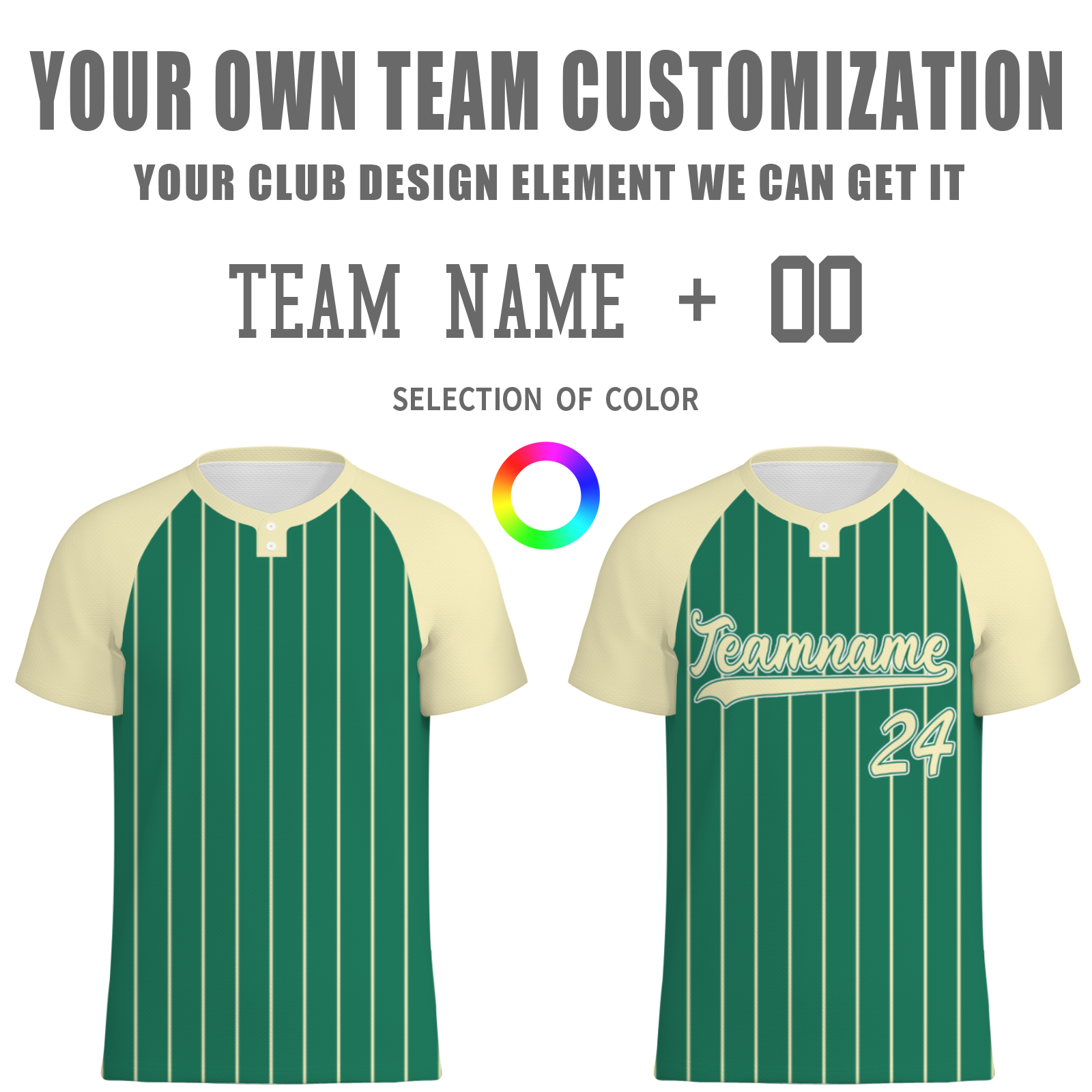 Custom Forest Green Beige Pinstripe Beige-Green Softball Jersey