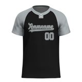 Custom Black Light Gray-Black Authentic Softball Jersey