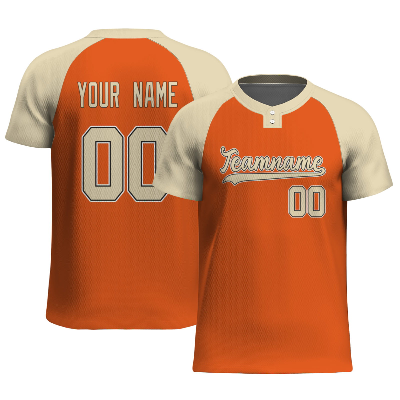 Custom Orange Cream-Coloured Black Authentic Softball Jersey