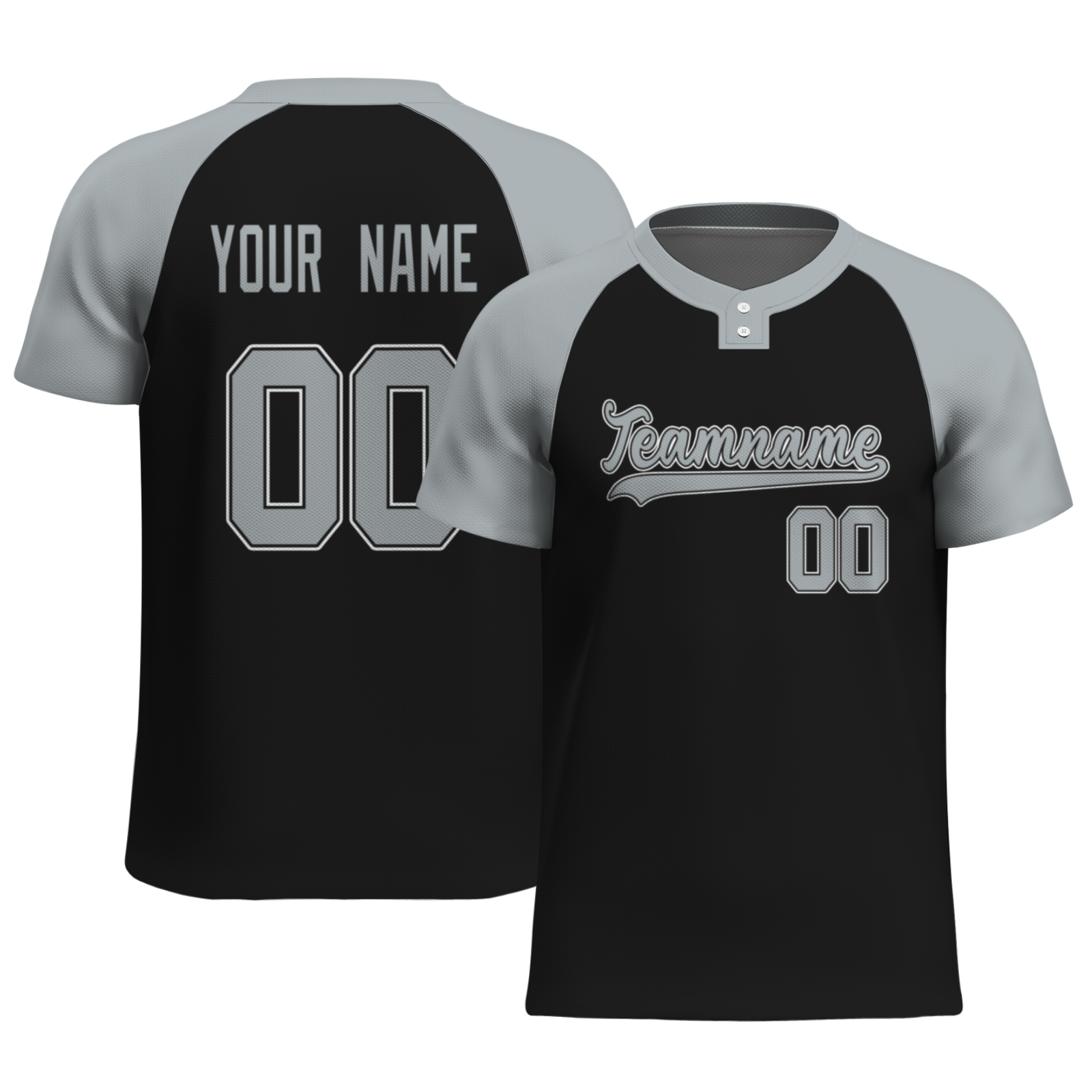 Custom Black Light Gray-Black Authentic Softball Jersey