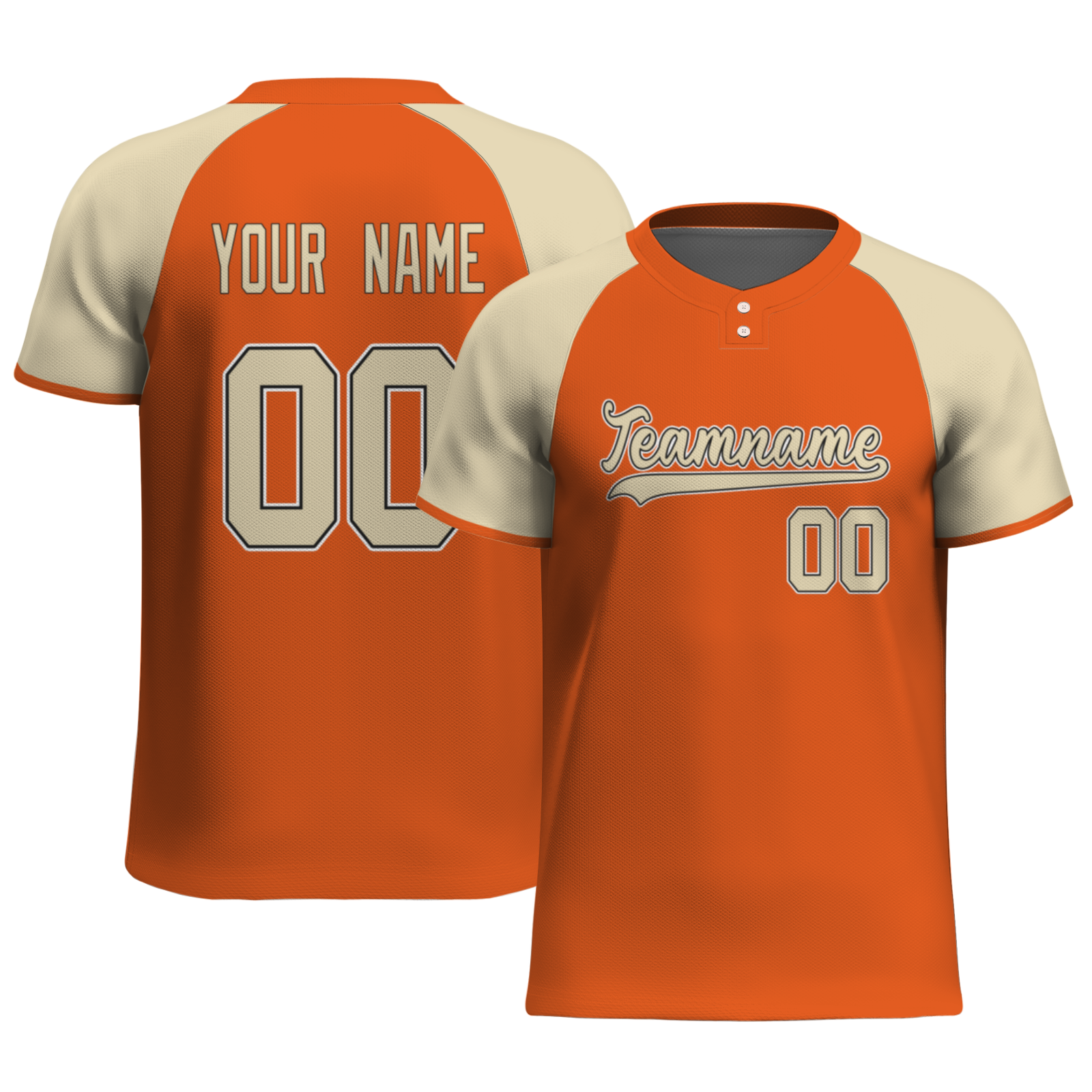 Custom Orange Cream-Coloured Black Authentic Softball Jersey