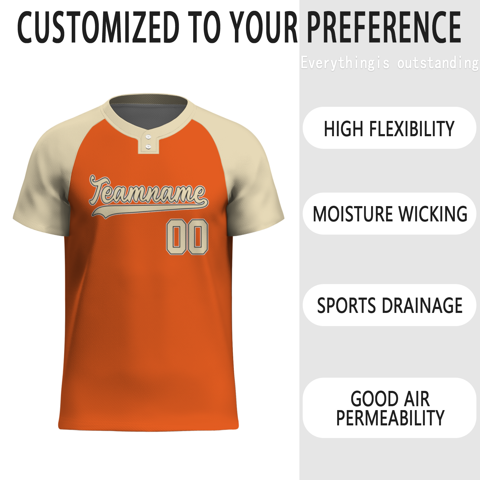 Custom Orange Cream-Coloured Black Authentic Softball Jersey