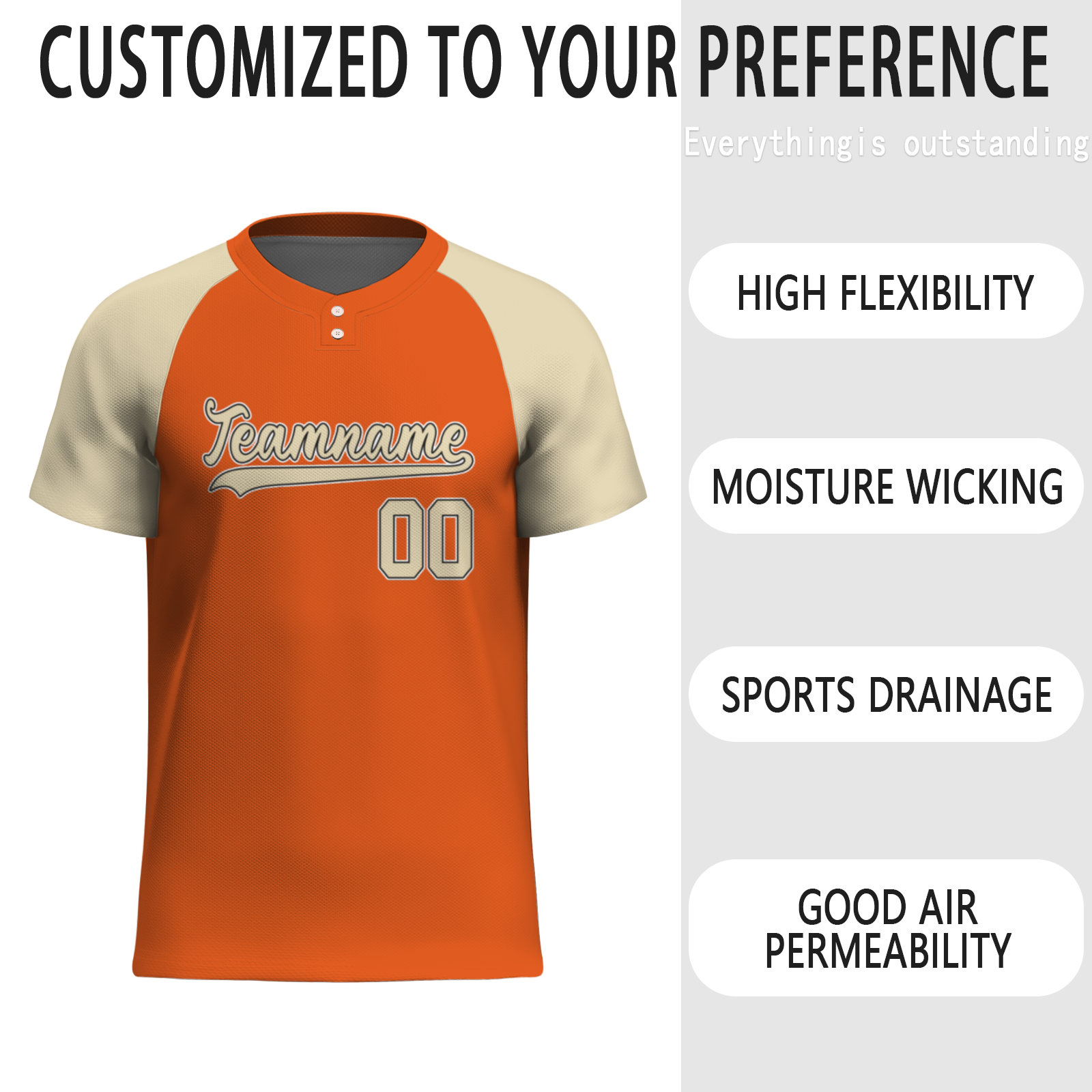 Custom Orange Cream-Coloured Black Authentic Softball Jersey