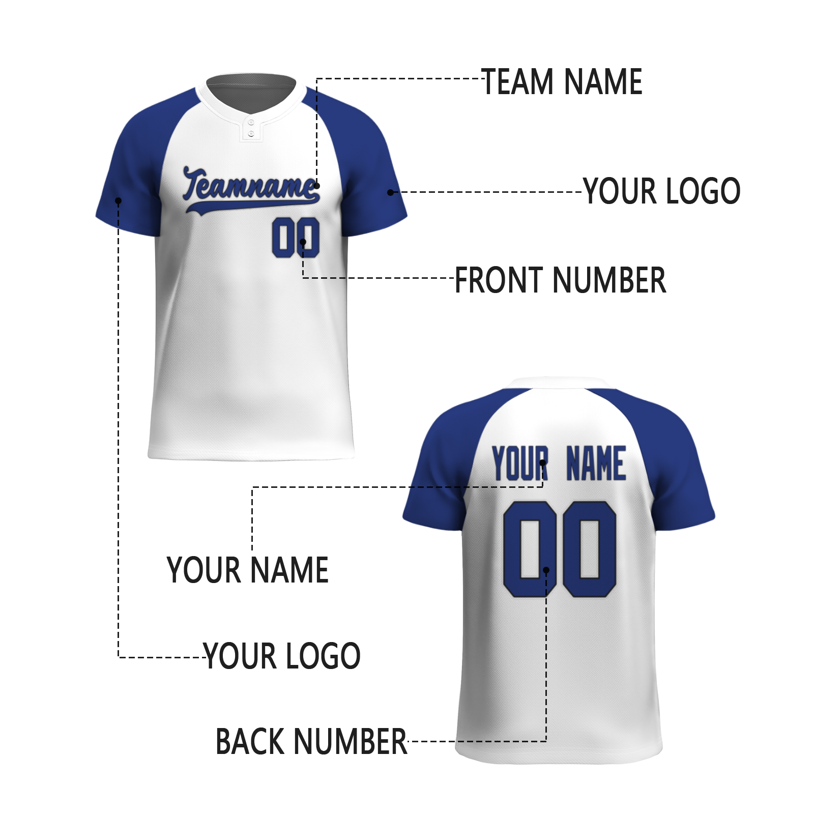 Custom White Dark Blue-Black Authentic Softball Jersey