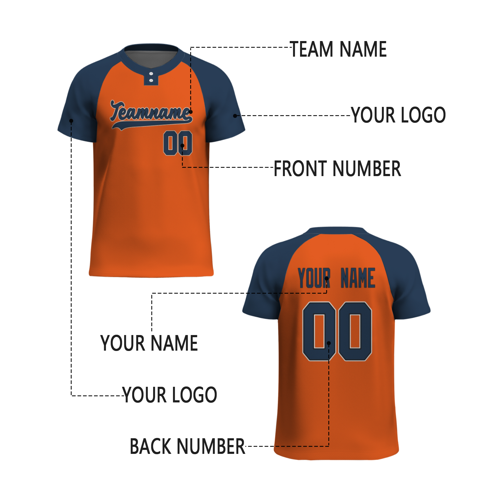 Custom Orange Cream-Coloured Black Authentic Softball Jersey