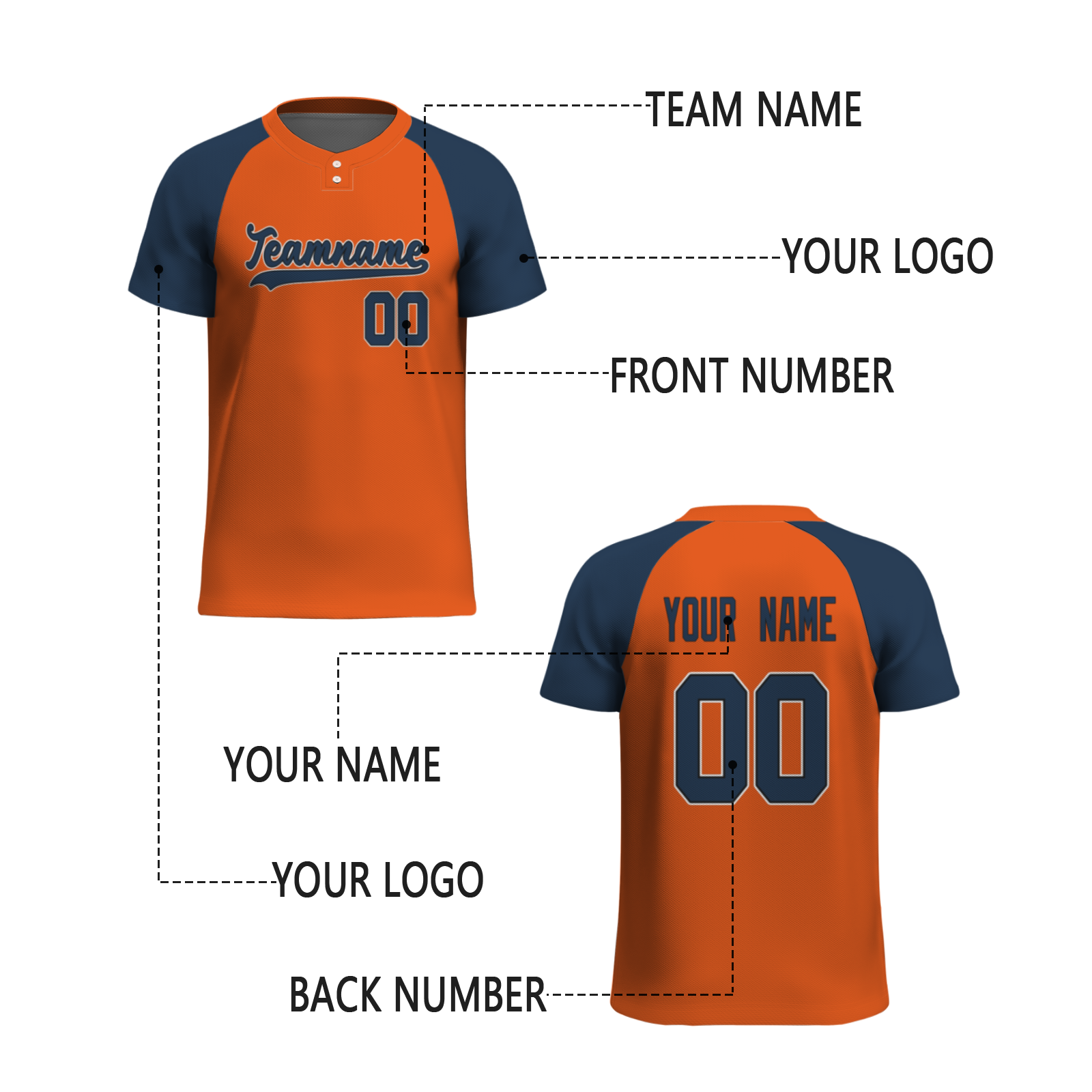 Custom Orange Cream-Coloured Black Authentic Softball Jersey