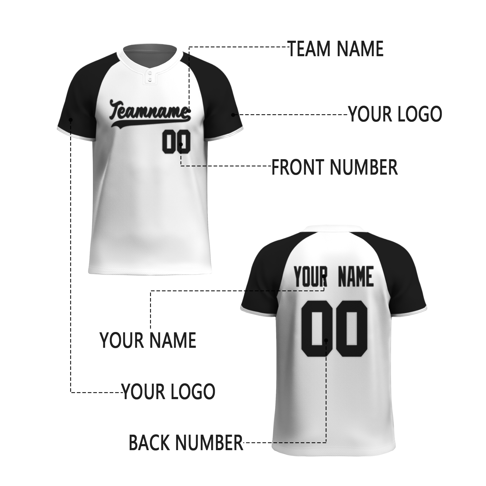 Custom White Black Authentic Softball Jersey