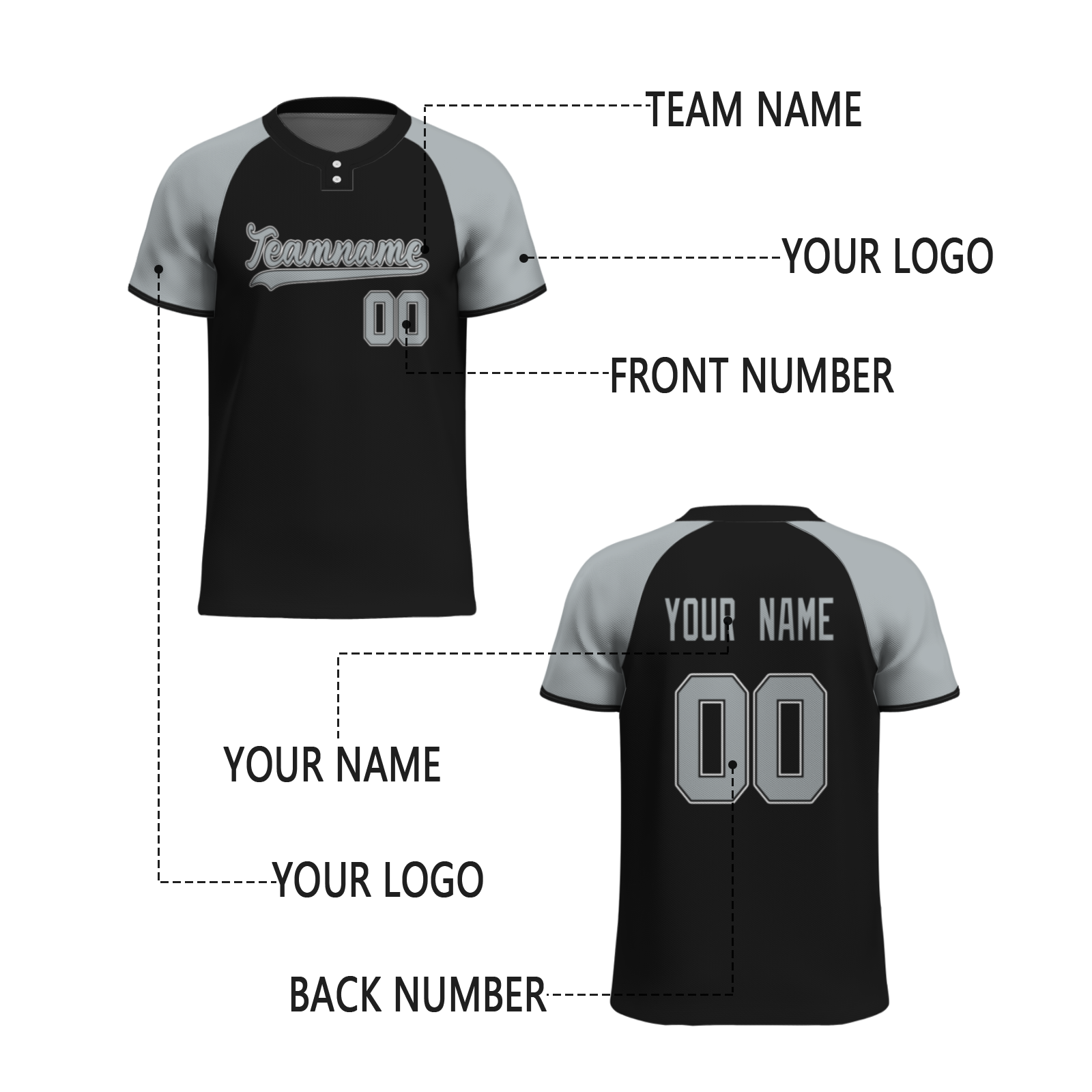 Custom Black Light Gray-Black Authentic Softball Jersey