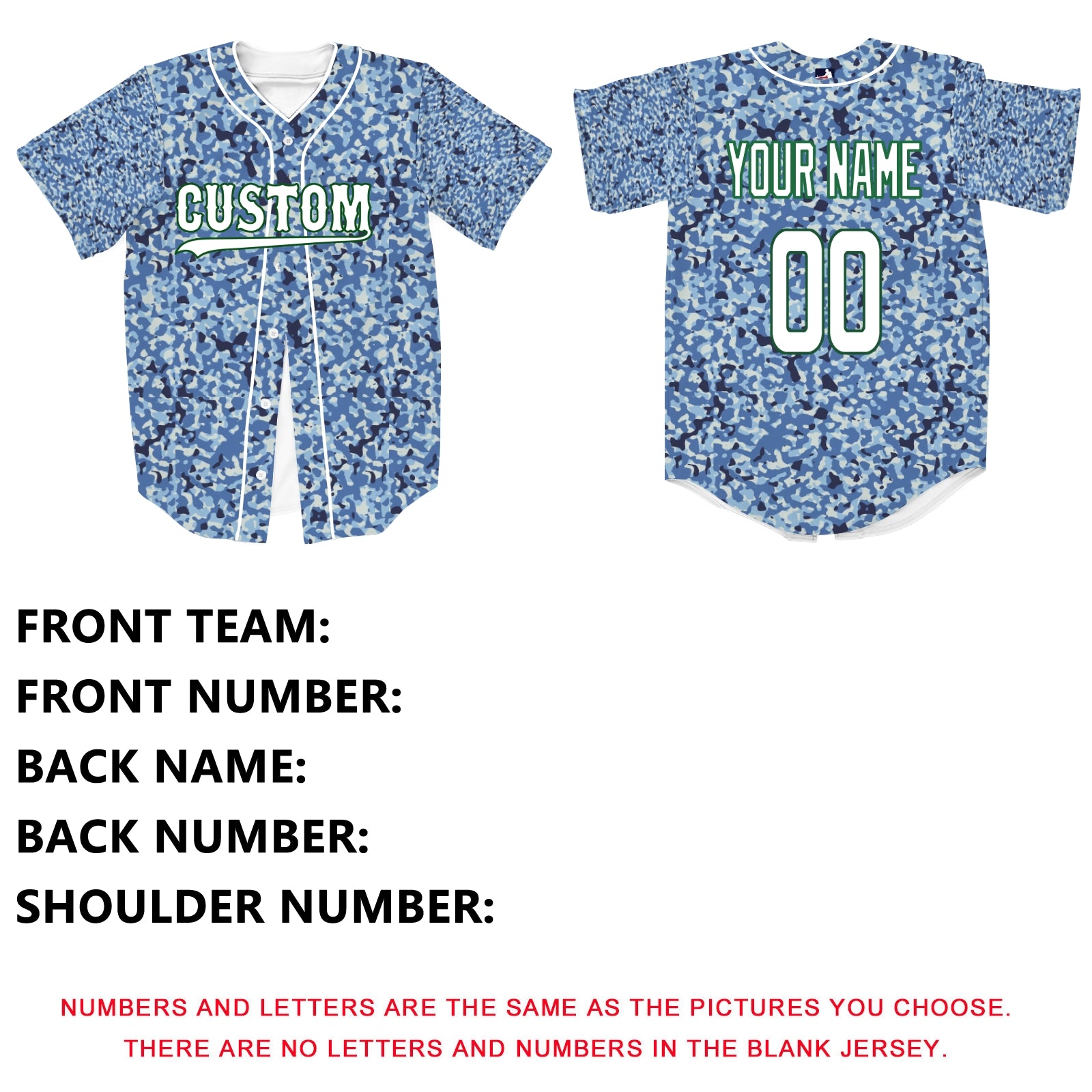 Custom Camouflage Color White-Green Authentic Baseball Jersey