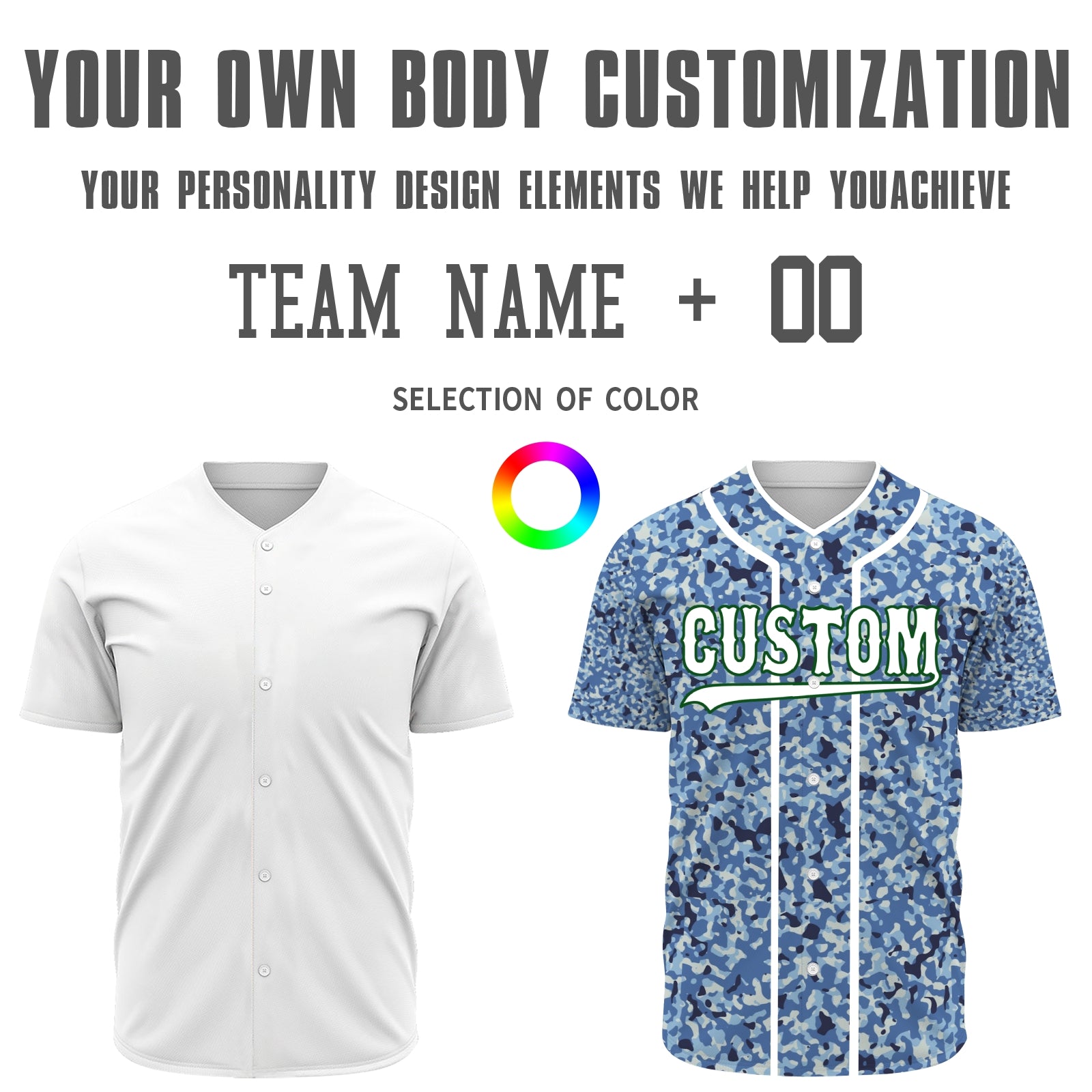 Custom Camouflage Color White-Green Authentic Baseball Jersey