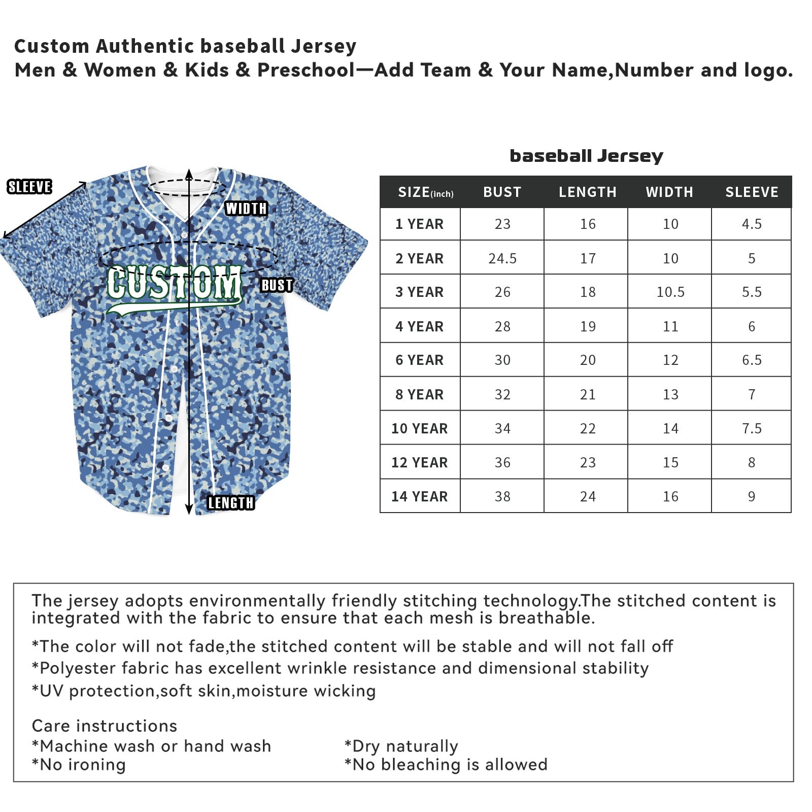 Custom Camouflage Color White-Green Authentic Baseball Jersey