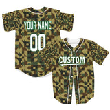 Custom Camouflage Color White-Green Authentic Baseball Jersey