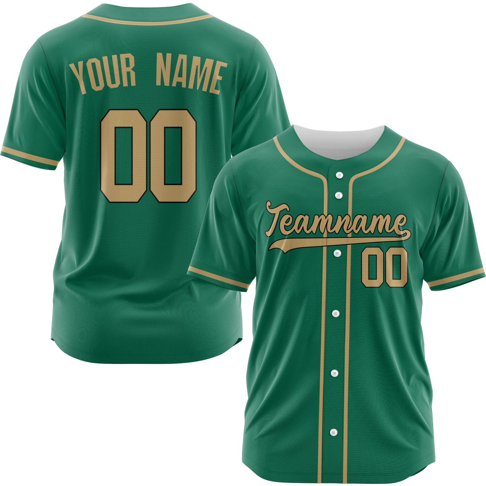 Custom Green Yellow-White Authentic Baseball Jersey