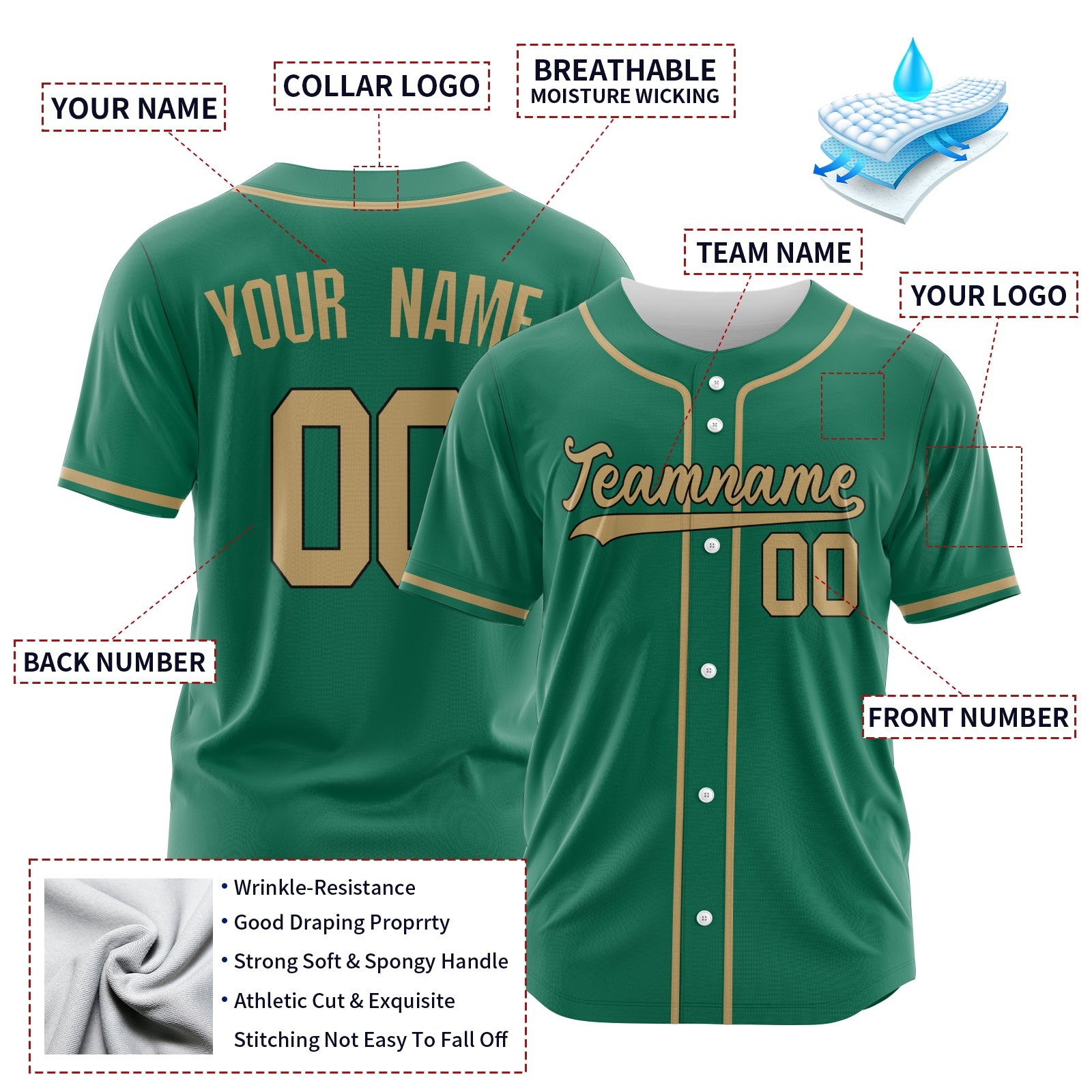 Custom Green Yellow-White Authentic Baseball Jersey