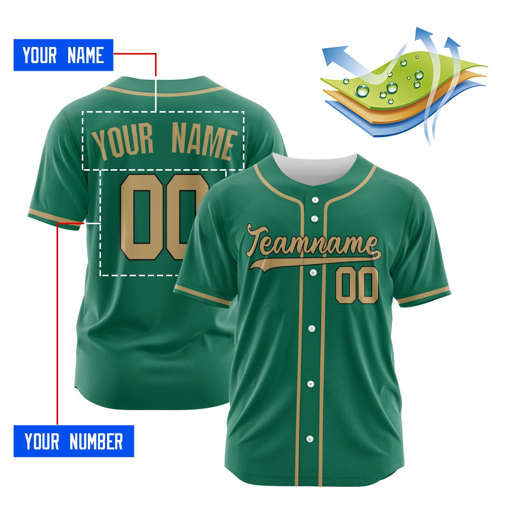 Custom Green Yellow-White Authentic Baseball Jersey