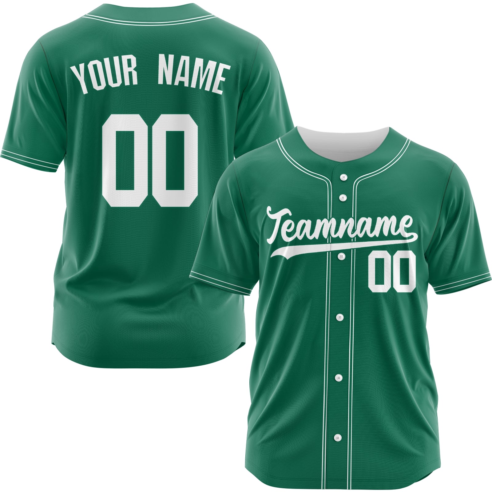 Custom Green Yellow-White Authentic Baseball Jersey