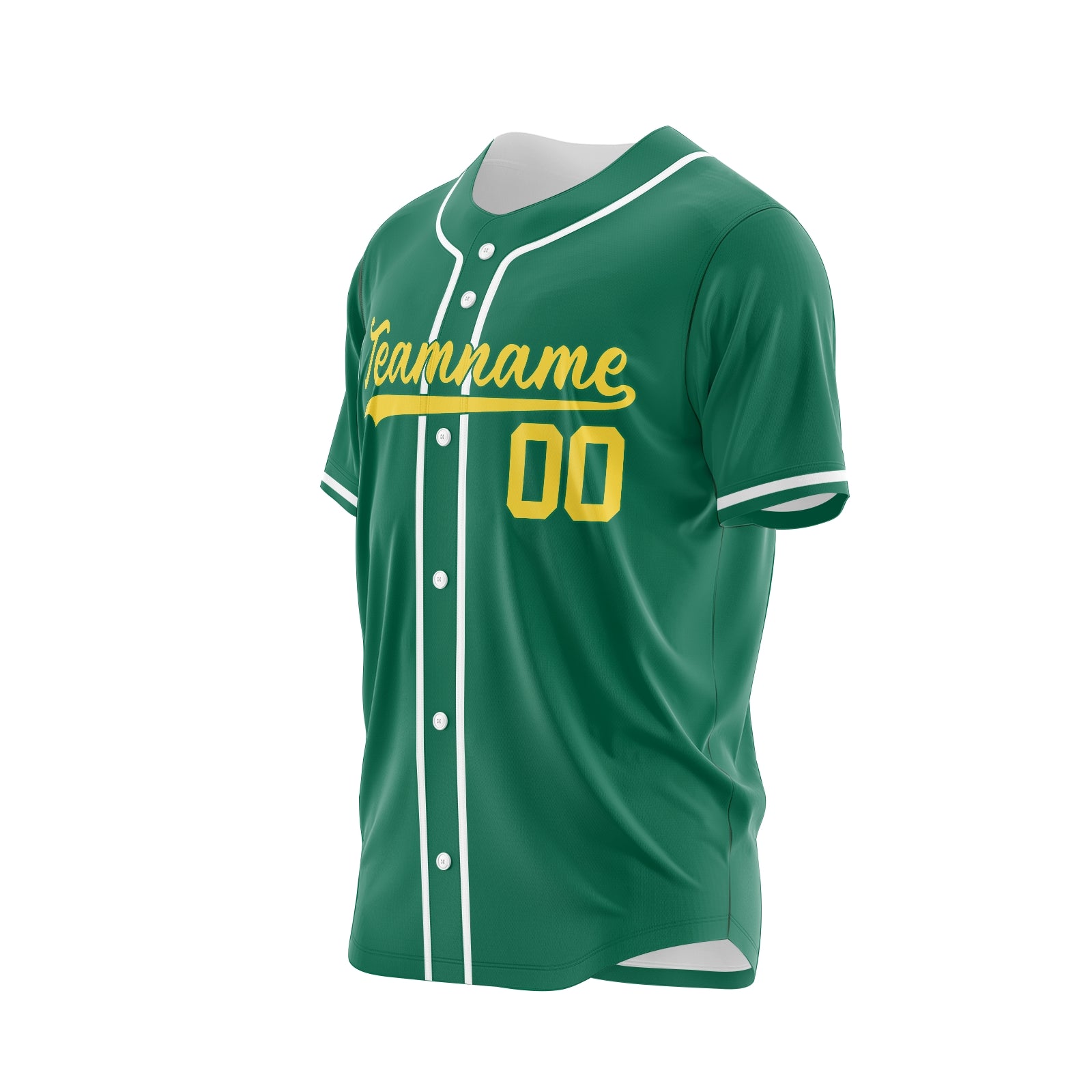 Custom Green Yellow-White Authentic Baseball Jersey