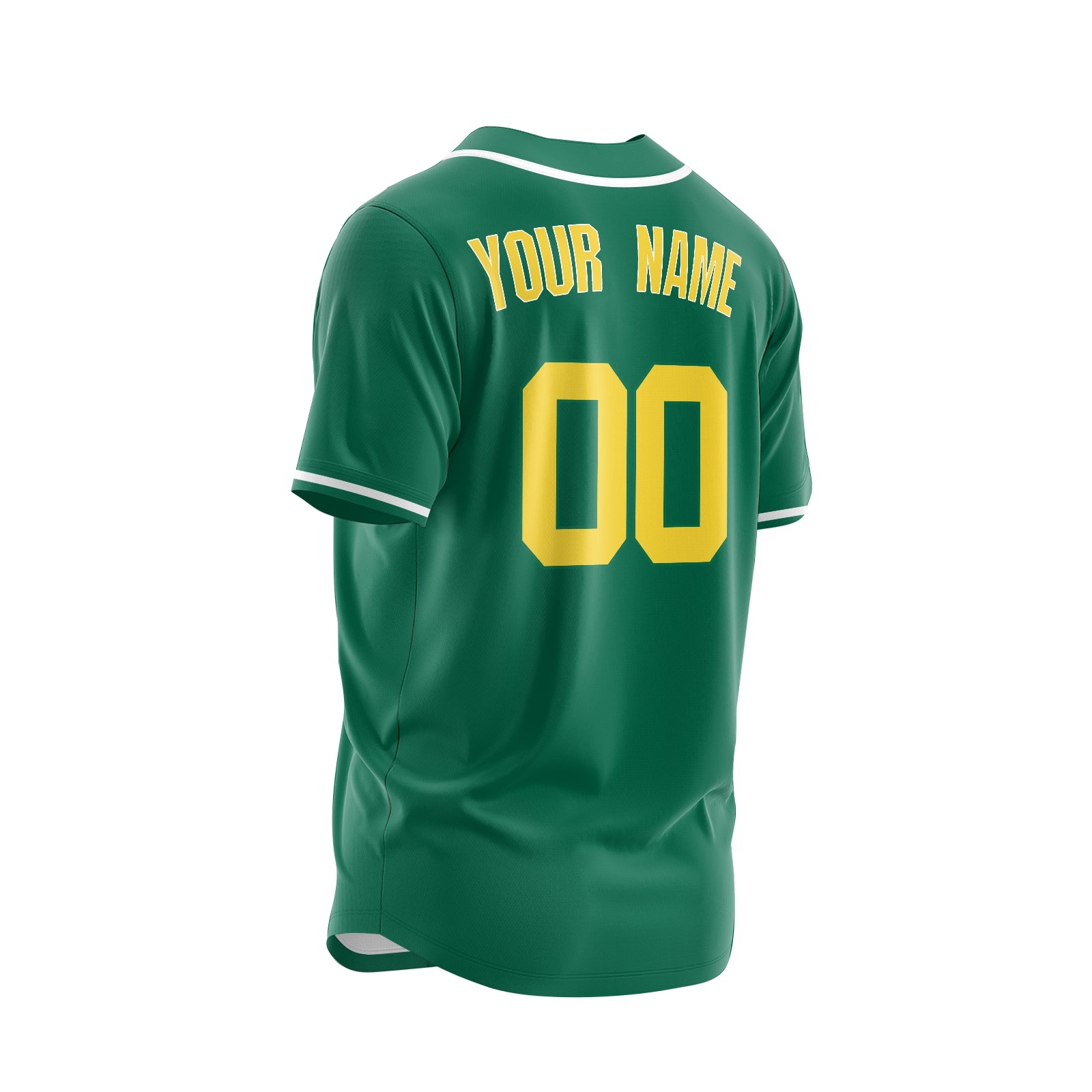 Custom Green Yellow-White Authentic Baseball Jersey