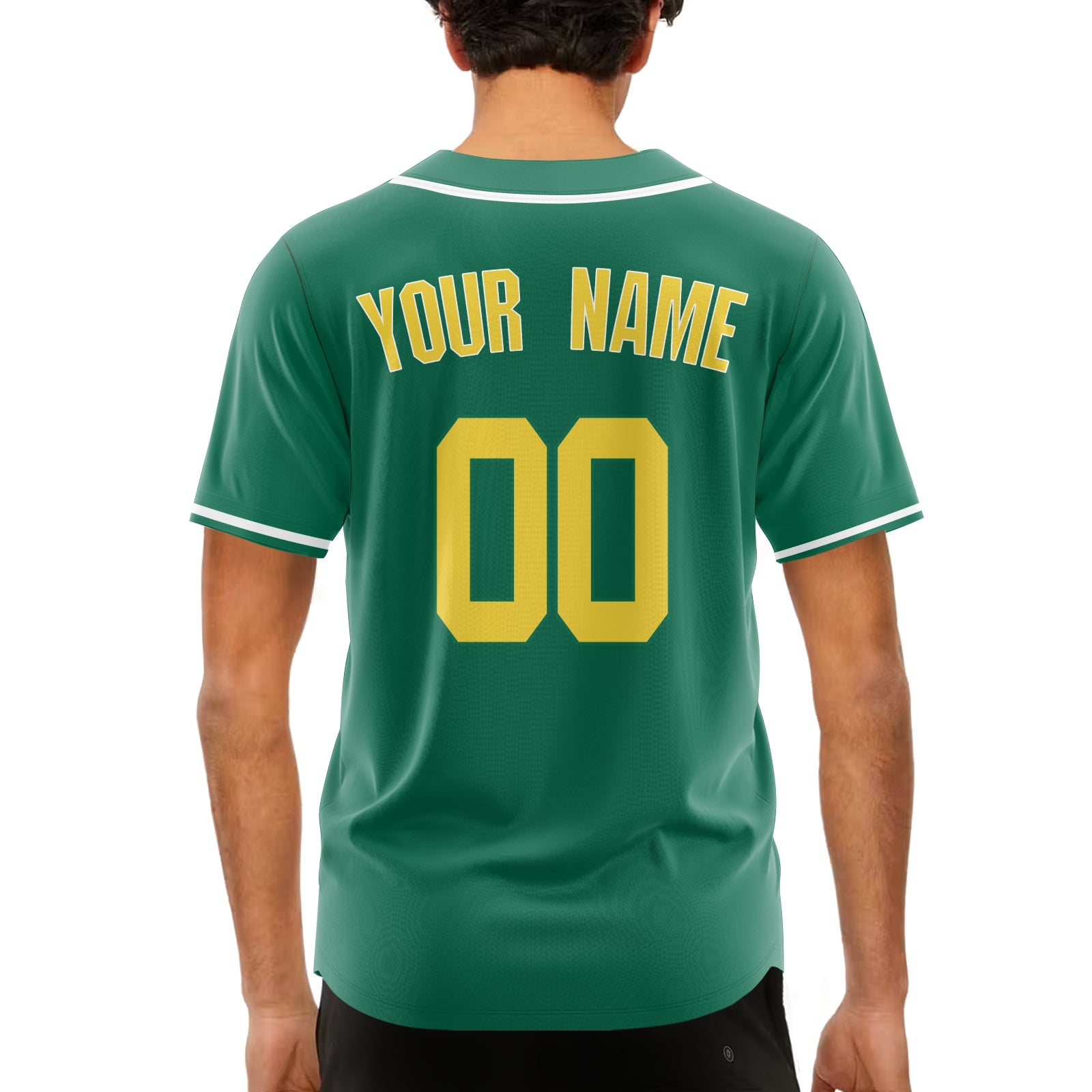 Custom Green Yellow-White Authentic Baseball Jersey