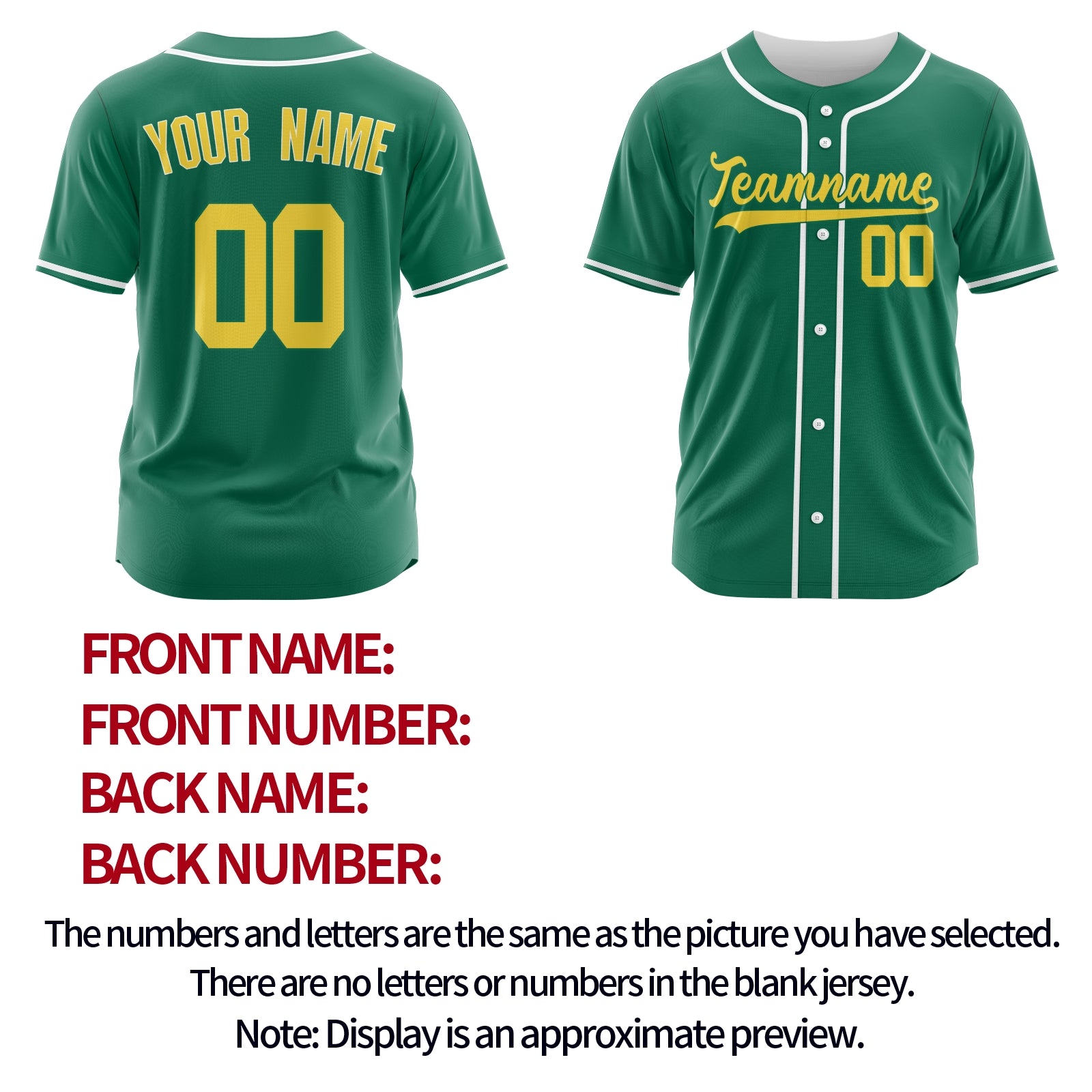 Custom Green Yellow-White Authentic Baseball Jersey