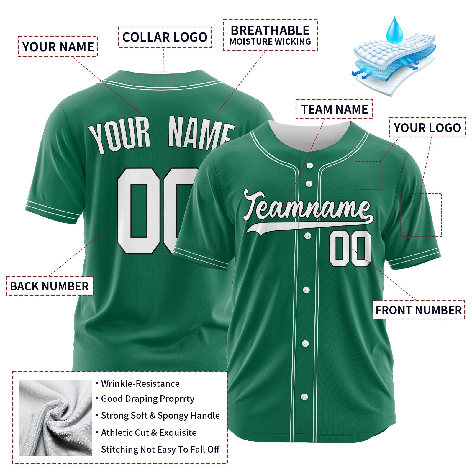 Custom Green Yellow-White Authentic Baseball Jersey