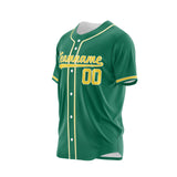 Custom Green Yellow-White Authentic Baseball Jersey