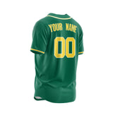 Custom Green Yellow-White Authentic Baseball Jersey