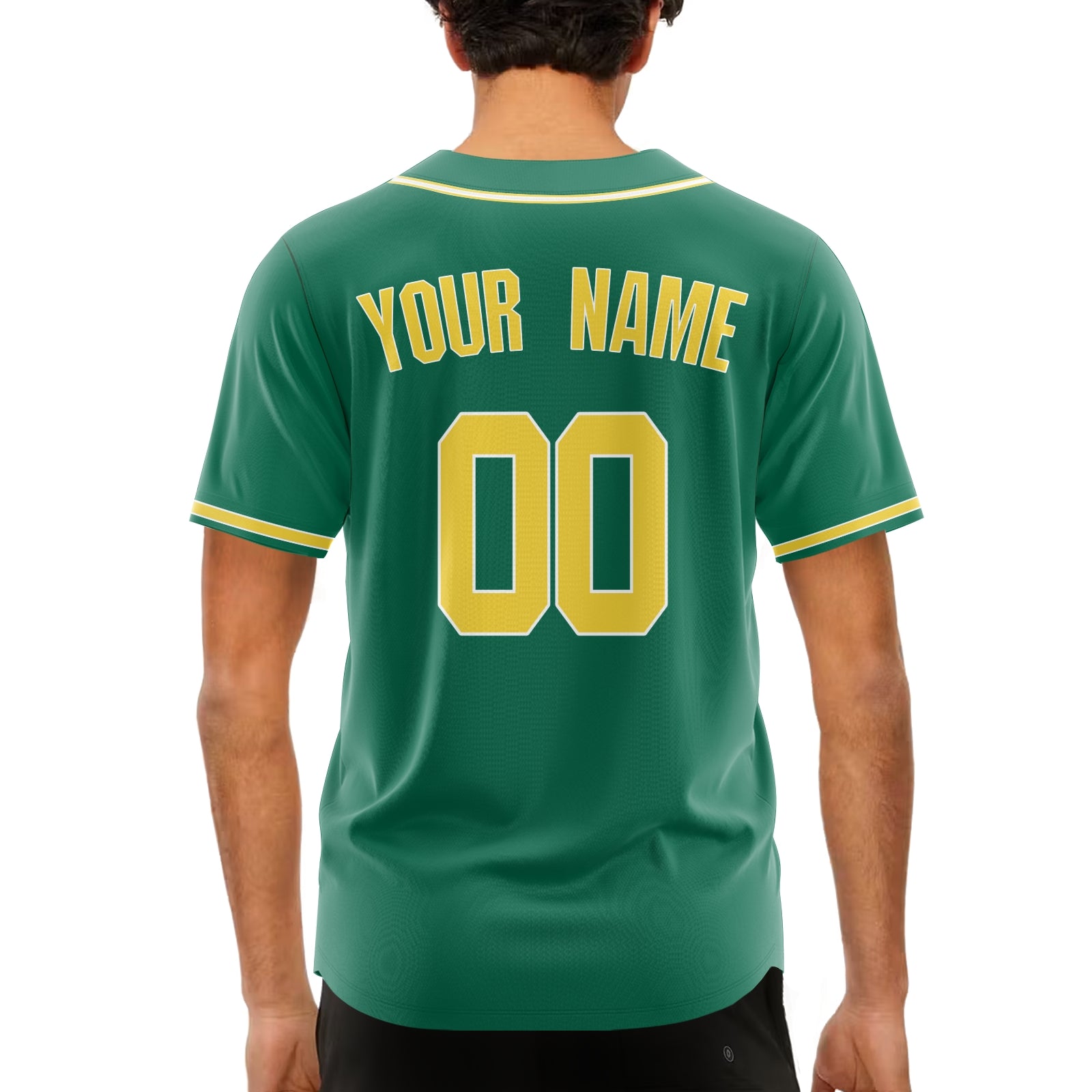 Custom Green Yellow-White Authentic Baseball Jersey