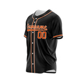 Custom Black Orange-White Authentic Baseball Jersey